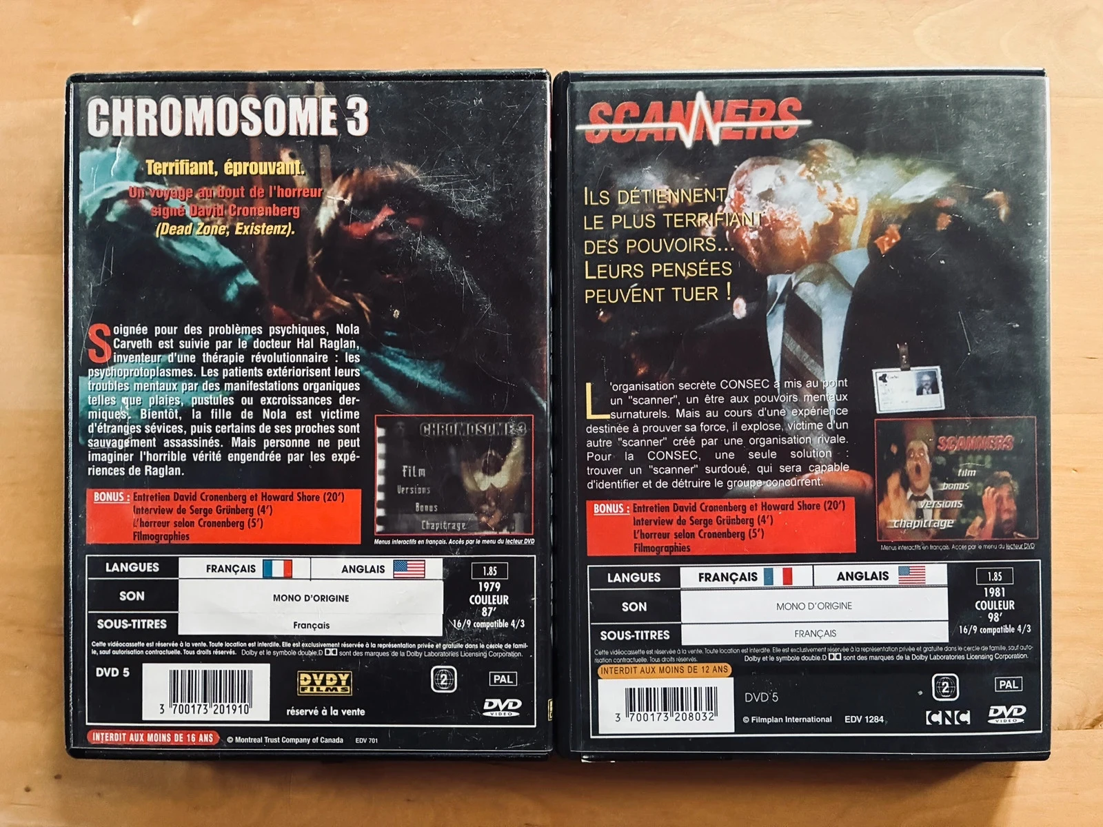 Lot 2 DVD cultos David Cronenberg. – photo 3